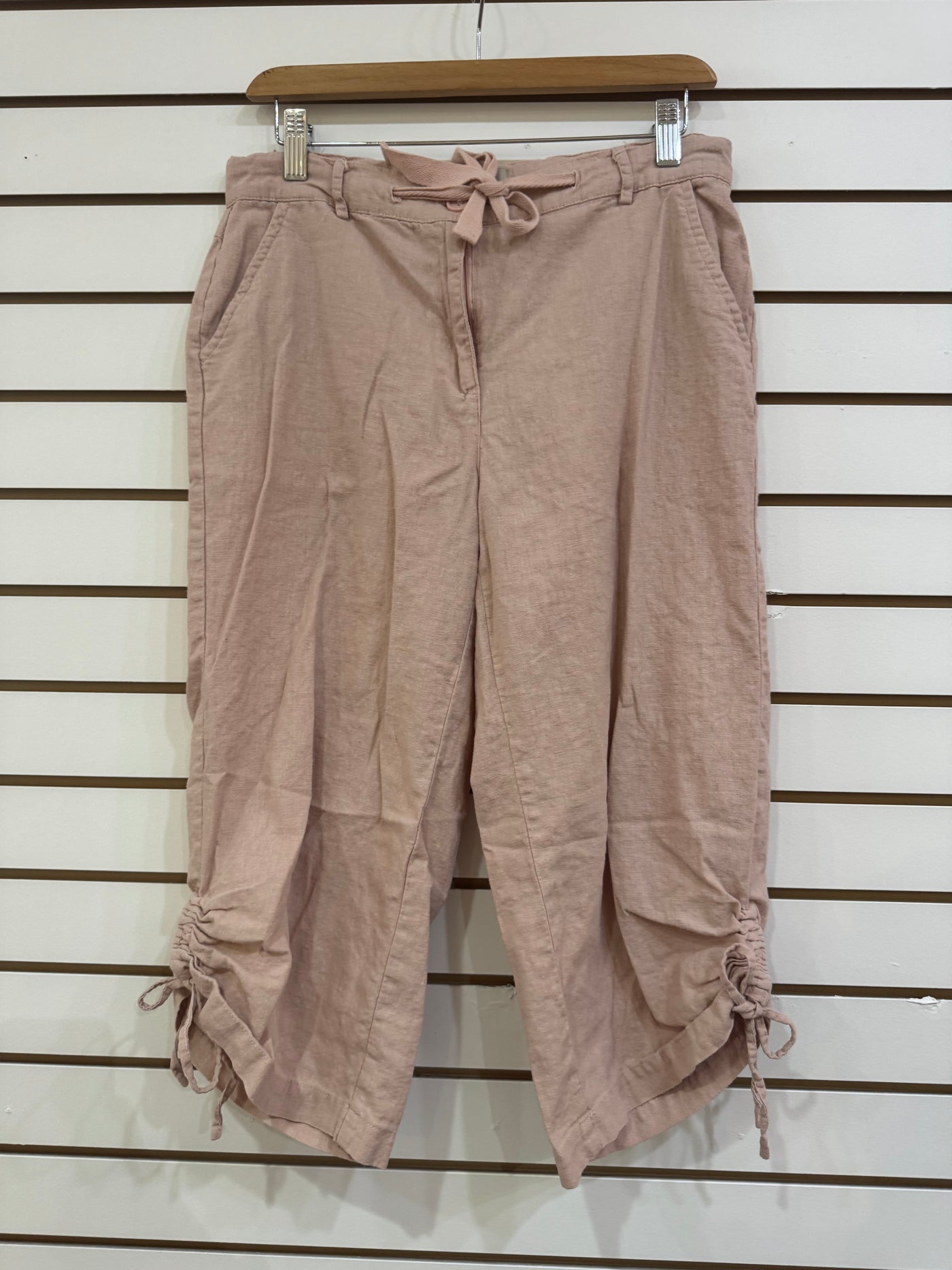 Linen blush capris