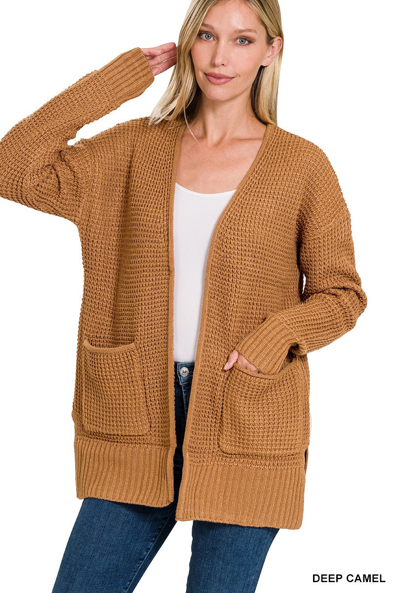 Camel Knit Long Cardigan