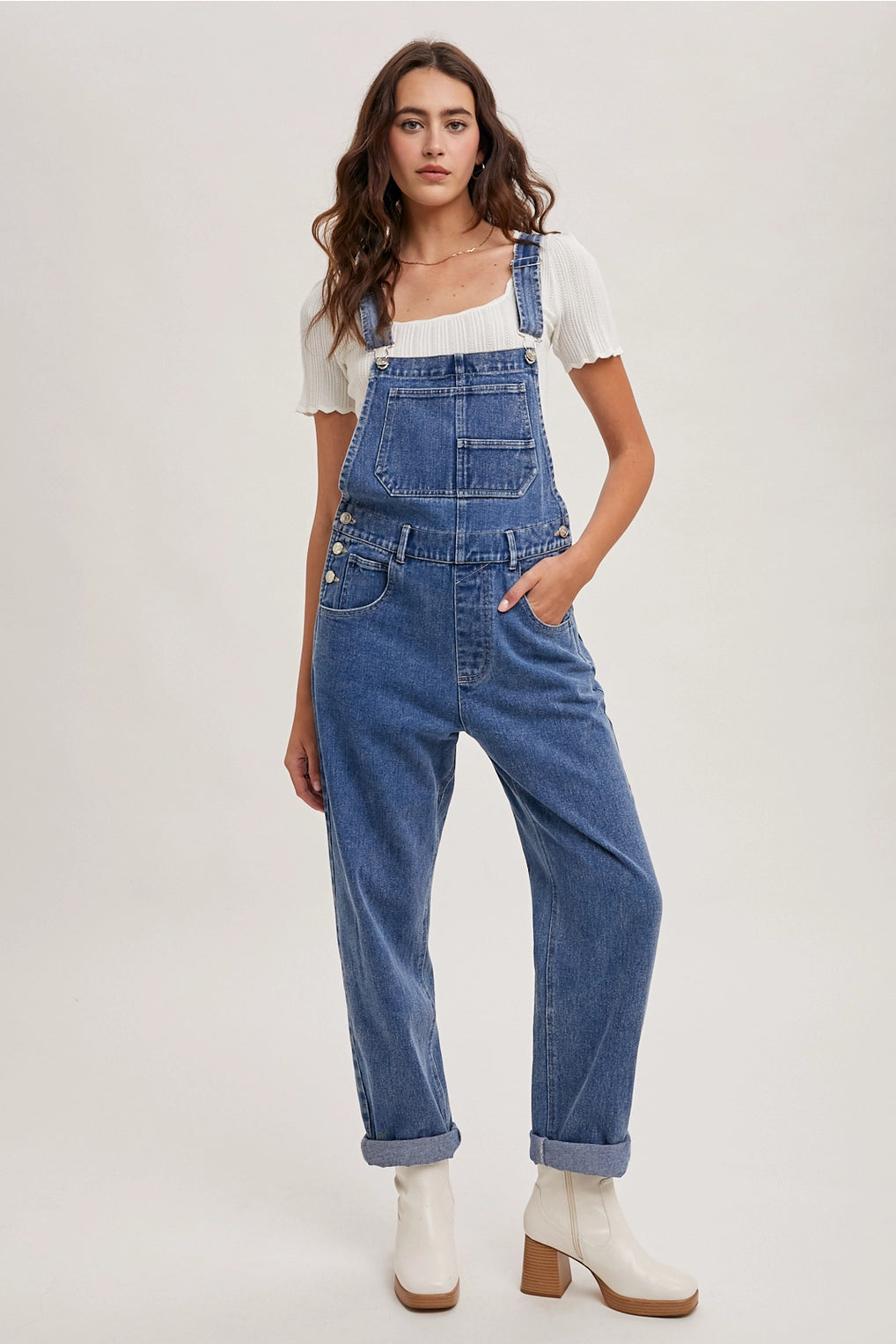 Denim Pocket Overalls