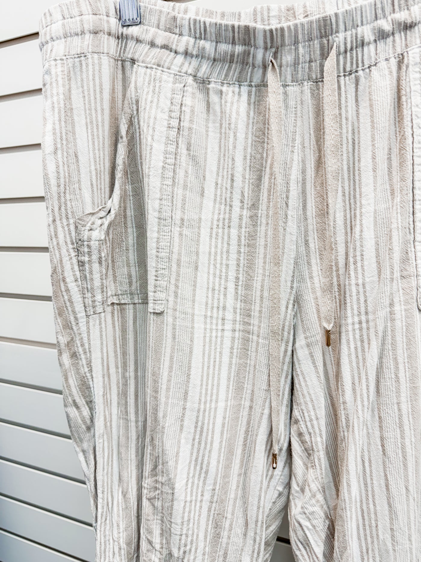 Linen Striped Capris