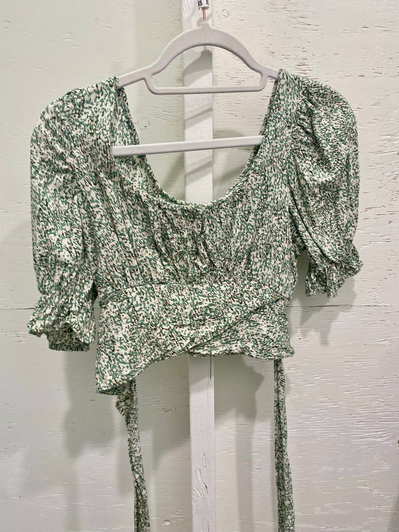 Green Floral Crop Top