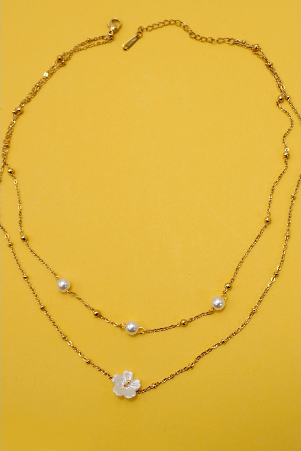 18K Stainless Steel Tarnish Free Floral Necklace