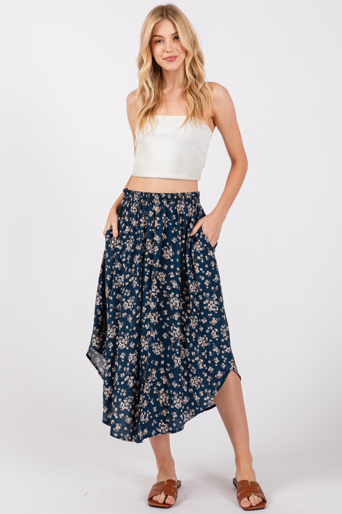 Evening Floral Midi Skirt