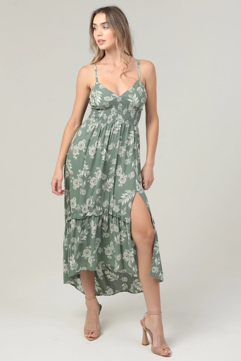 Wildflower Lace Up Maxi Dress