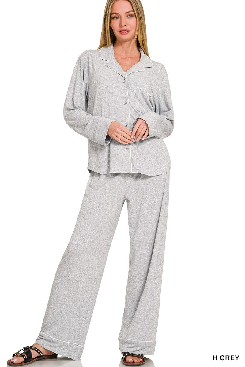 Gray Matching Pj Set