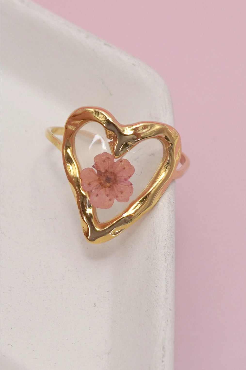 18K Stainless Steel Tarnish Free Floral Ring