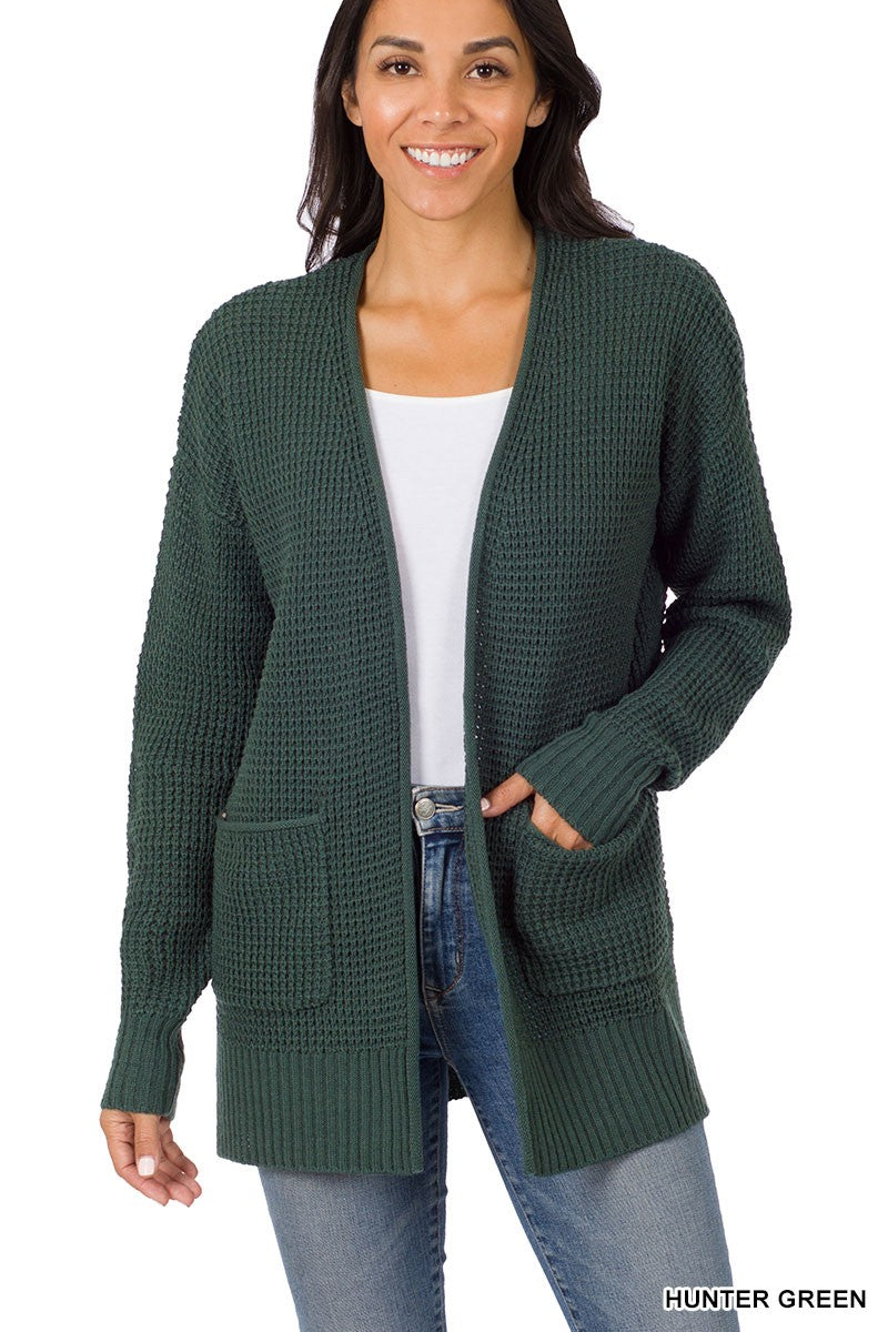 Hunter Green Knit Long Cardigan