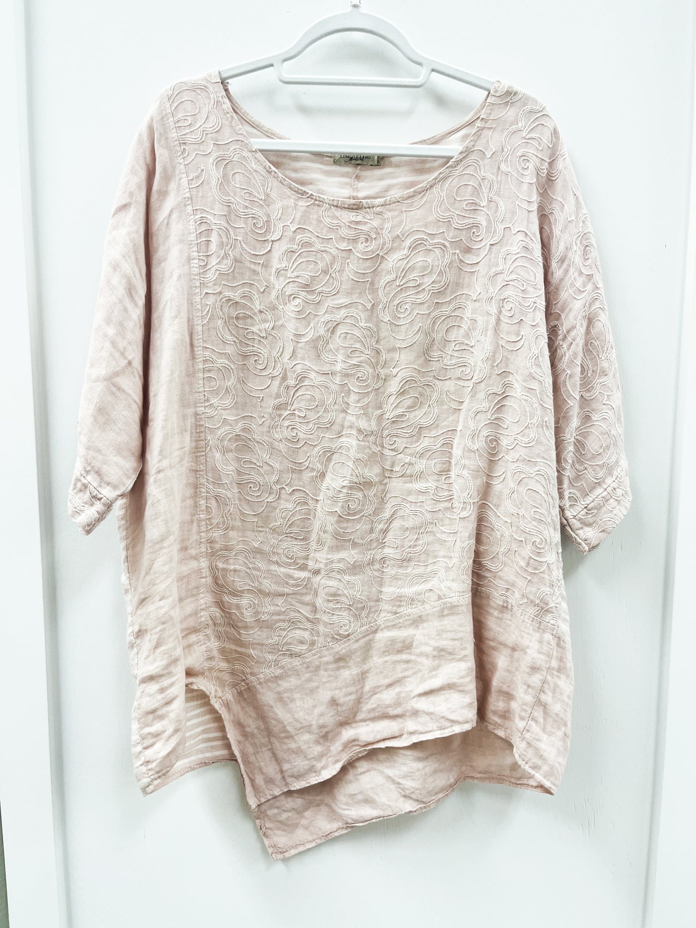 Linen Lungo L’Arno pink Italian top