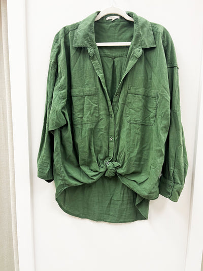Z SUPPLY green cotton button up shirt