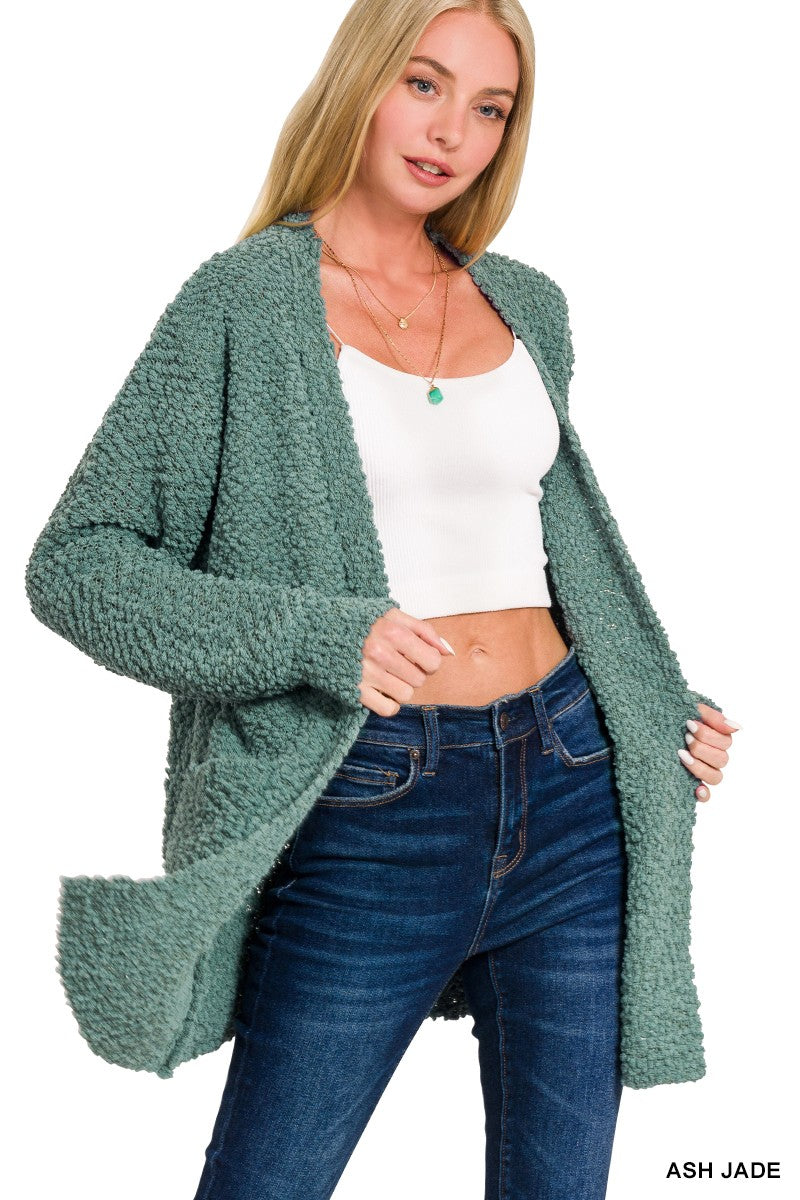 Jade Popcorn Cardigan