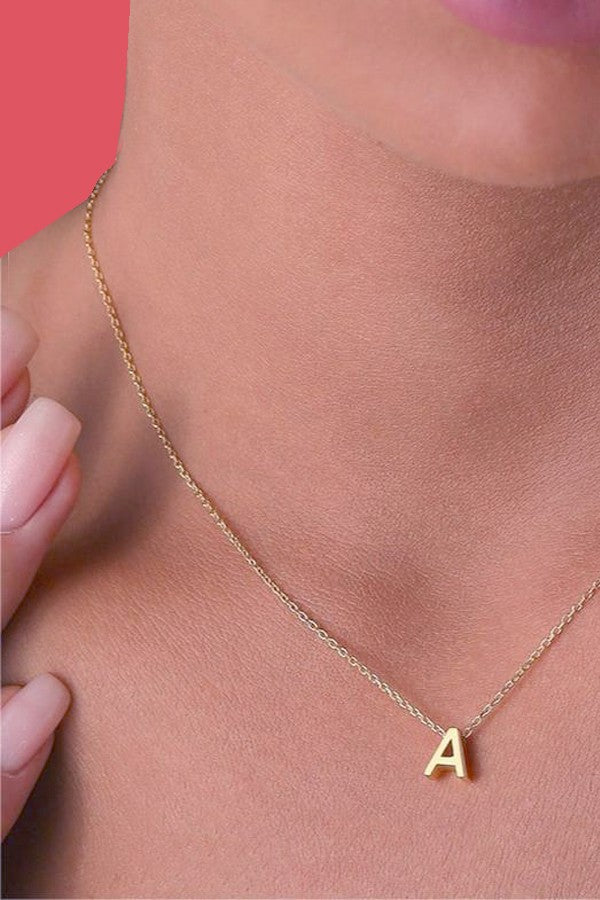 18K Stainless Steel Initial Necklace