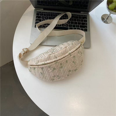 Straw Crossbody Belt Bag