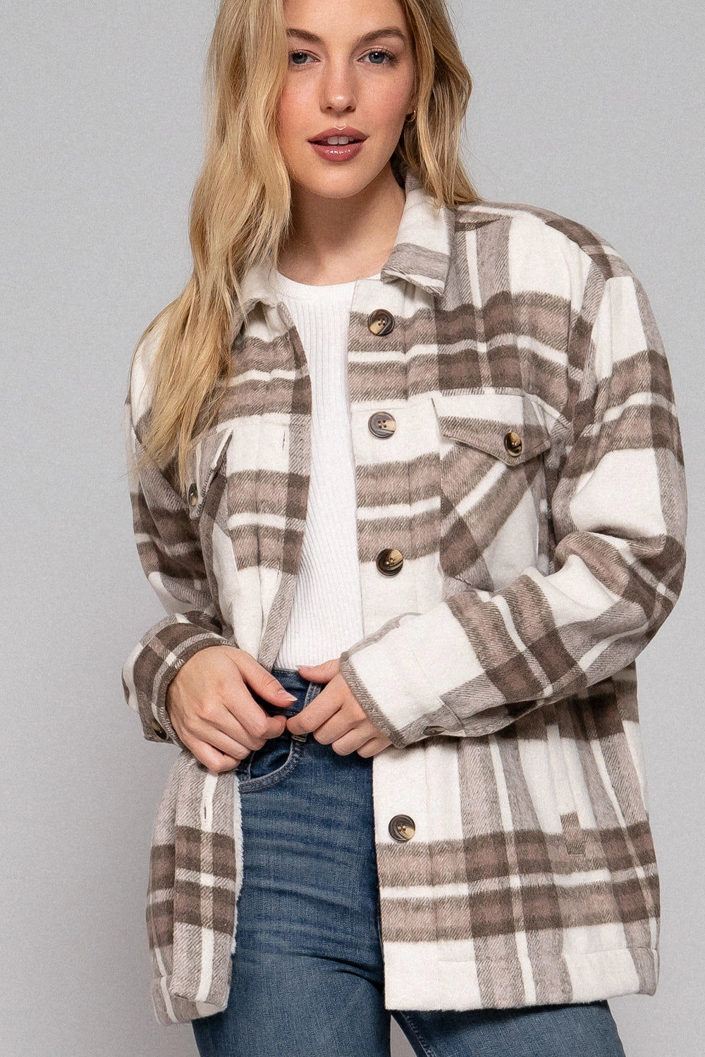 Sugar & Spice Plaid Shacket