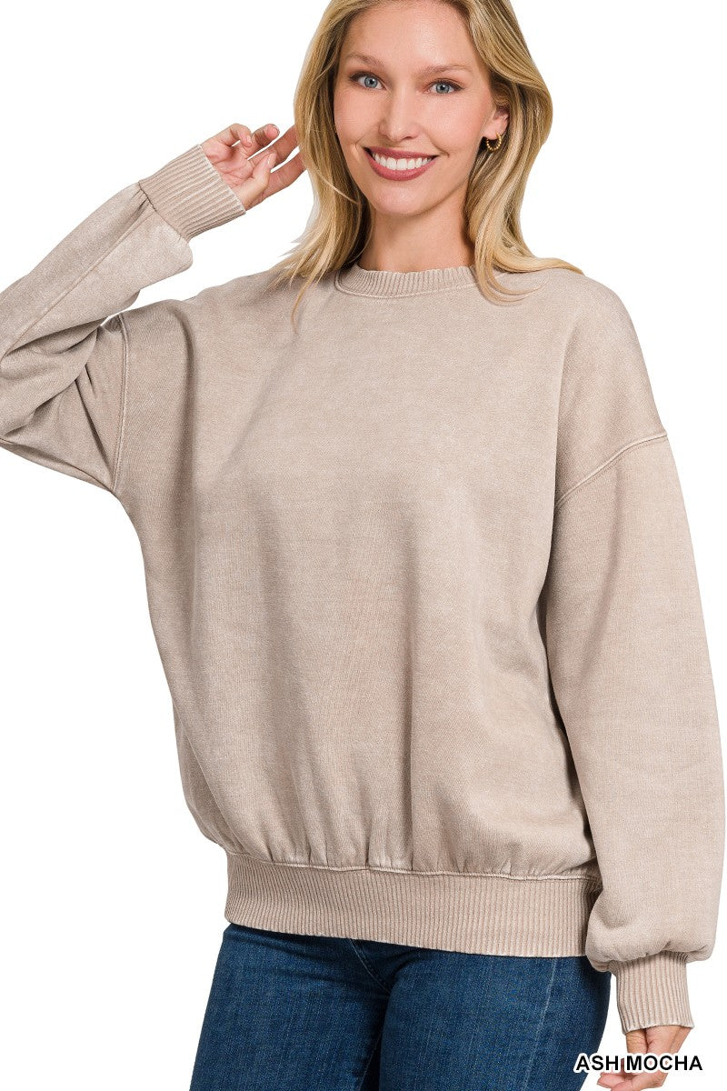 Light Mocha Fleece Crewneck