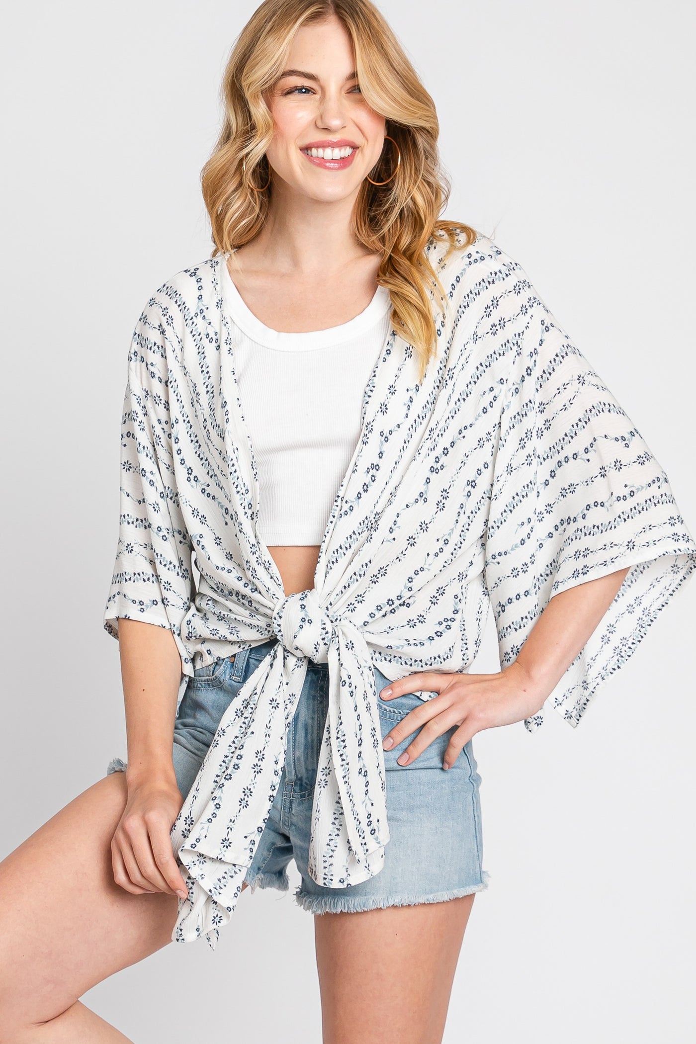 Navy Boho Kimono