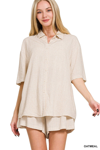 Linen Flow Button Down