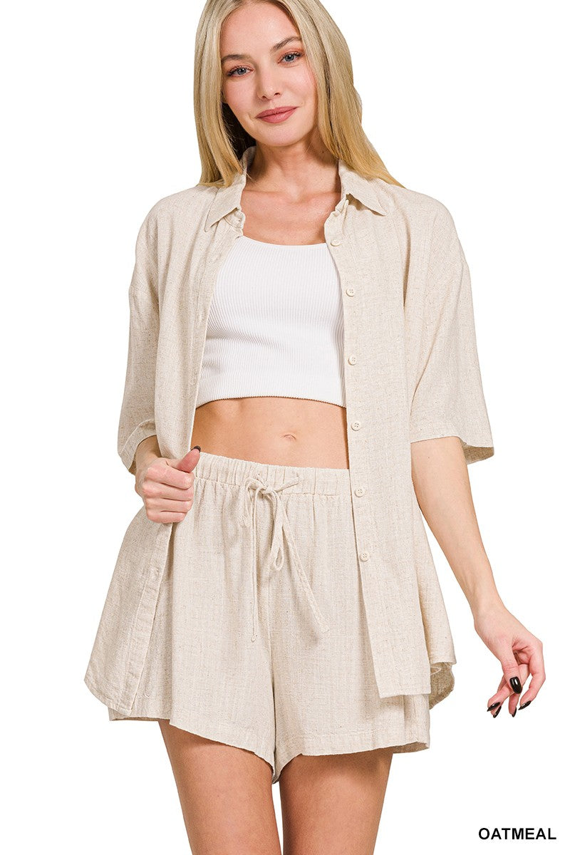 Linen Flow Button Down