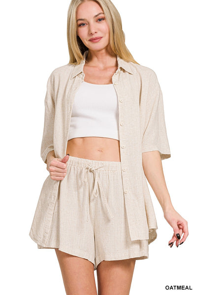 Linen Flow Button Down
