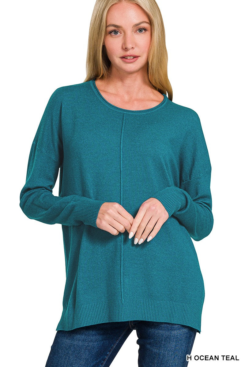 Softest Round Neck Teal Long Sleeve