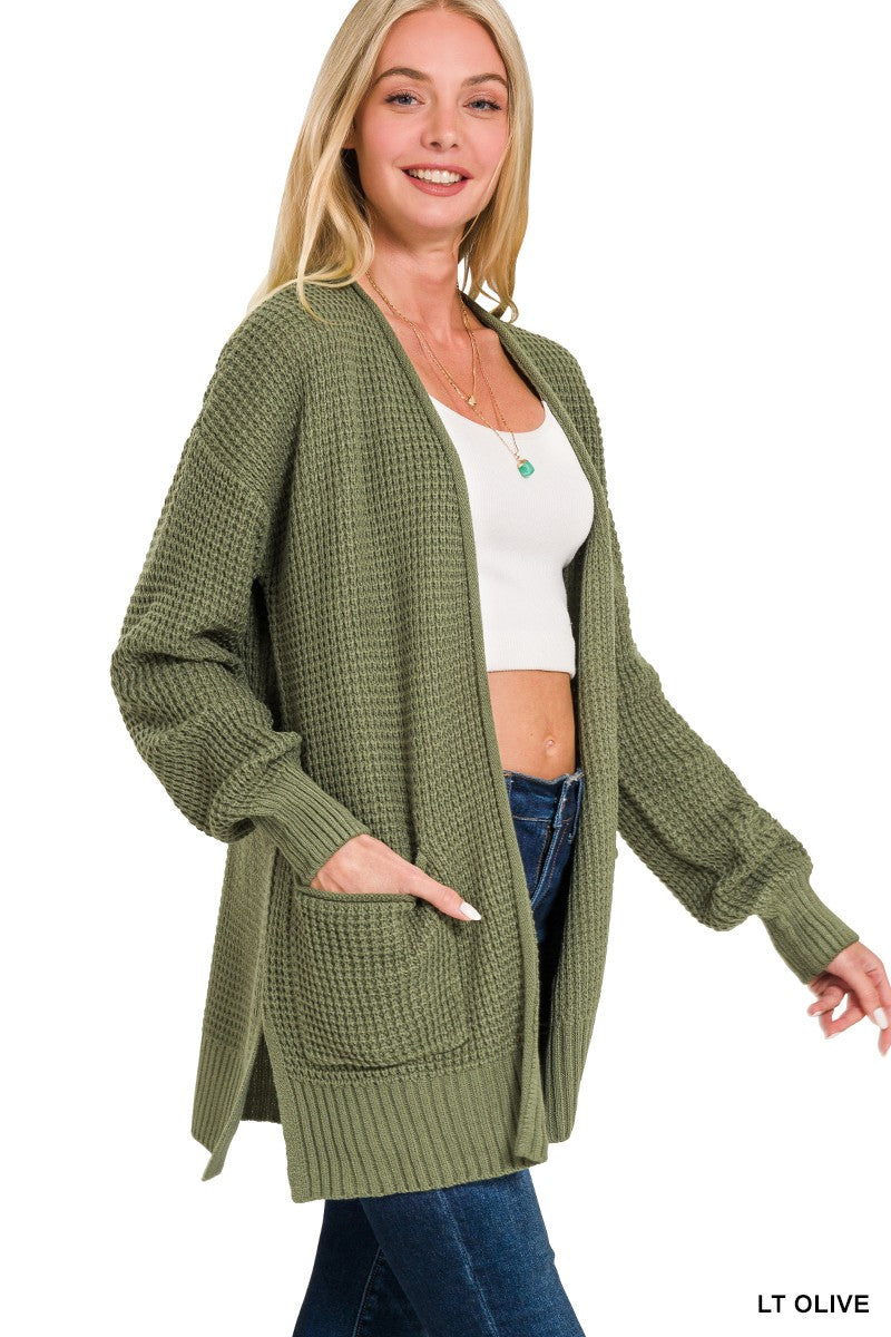 Olive Knit Long Cardigan