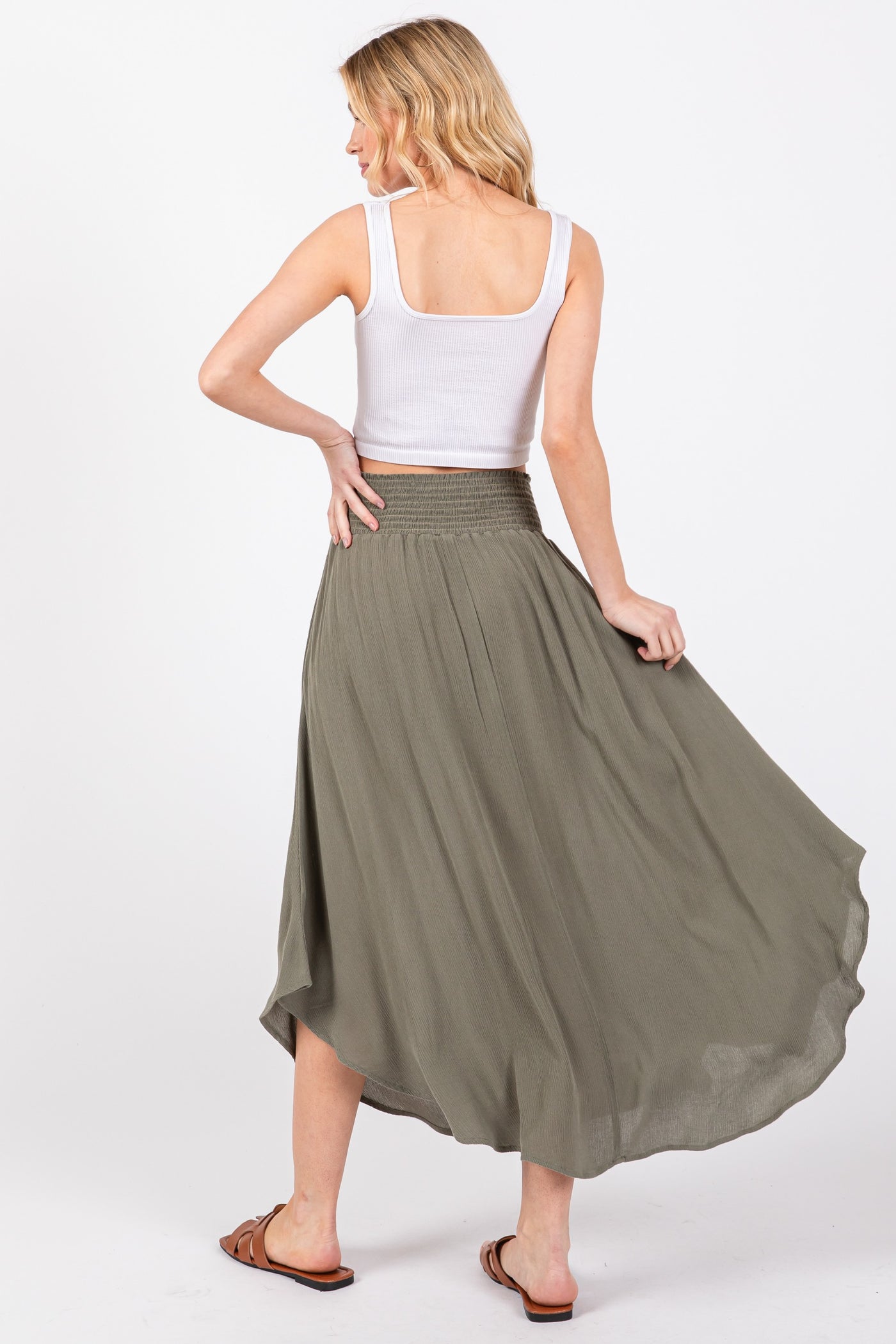 Olive Midi Skirt