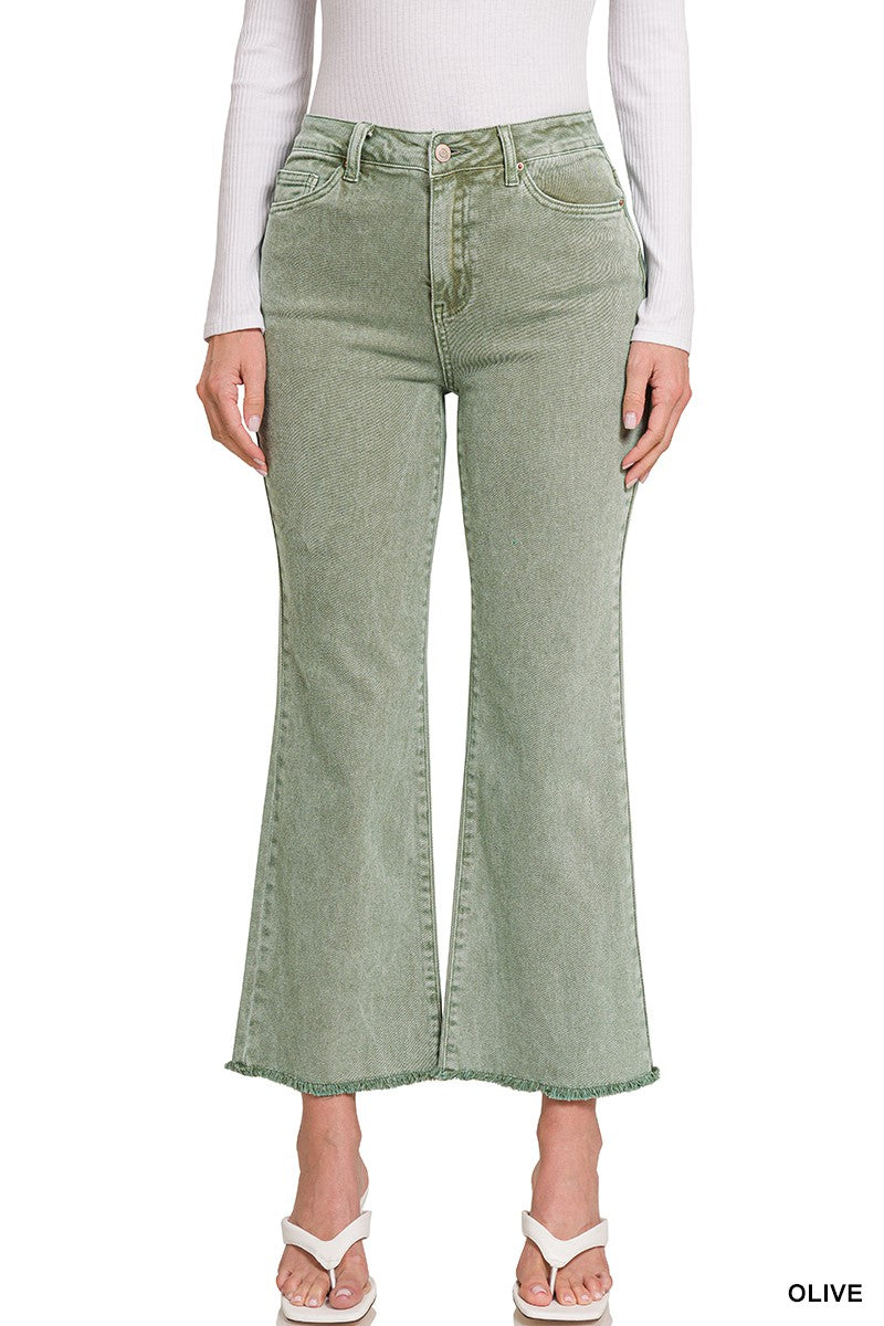 Cropped Stretch Cotton Pants