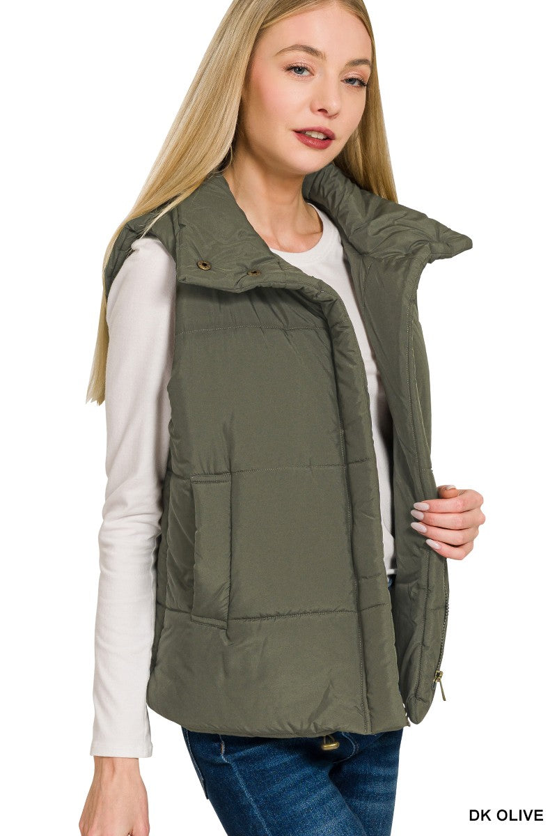Olive Outdoor Puffer Vest