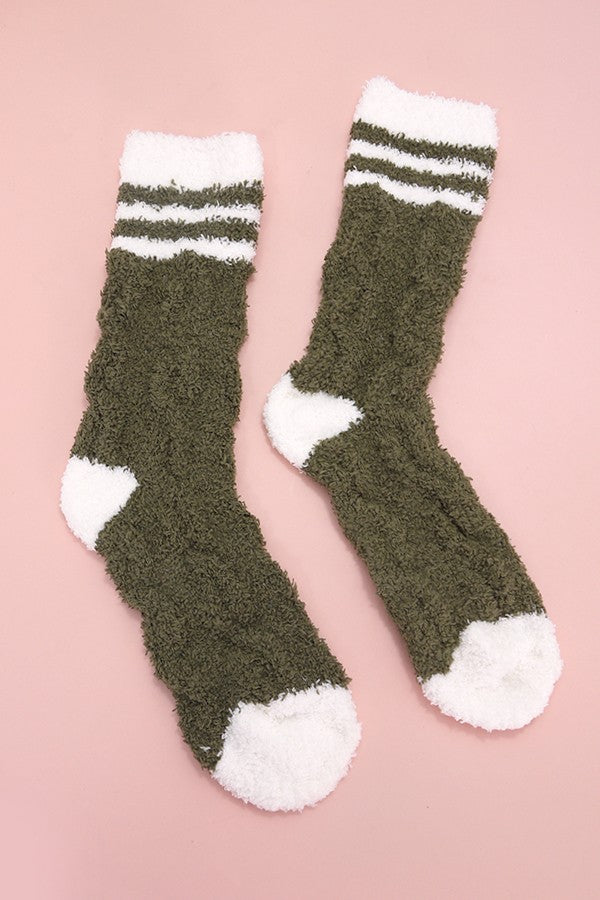 Fuzzy Varsity Socks