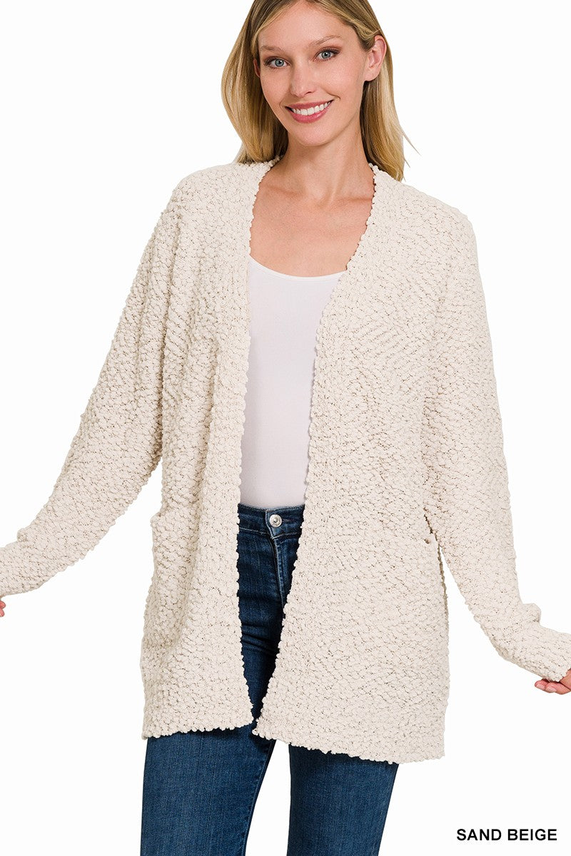 Sand Popcorn Cardigan