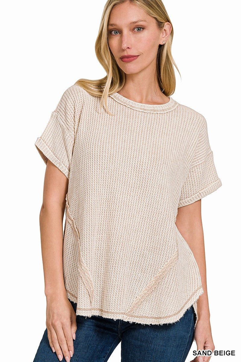 Cotton Classic Sand Waffle Knit Tee