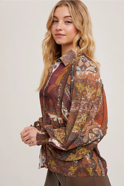 Pumpkin Paisley Blouse