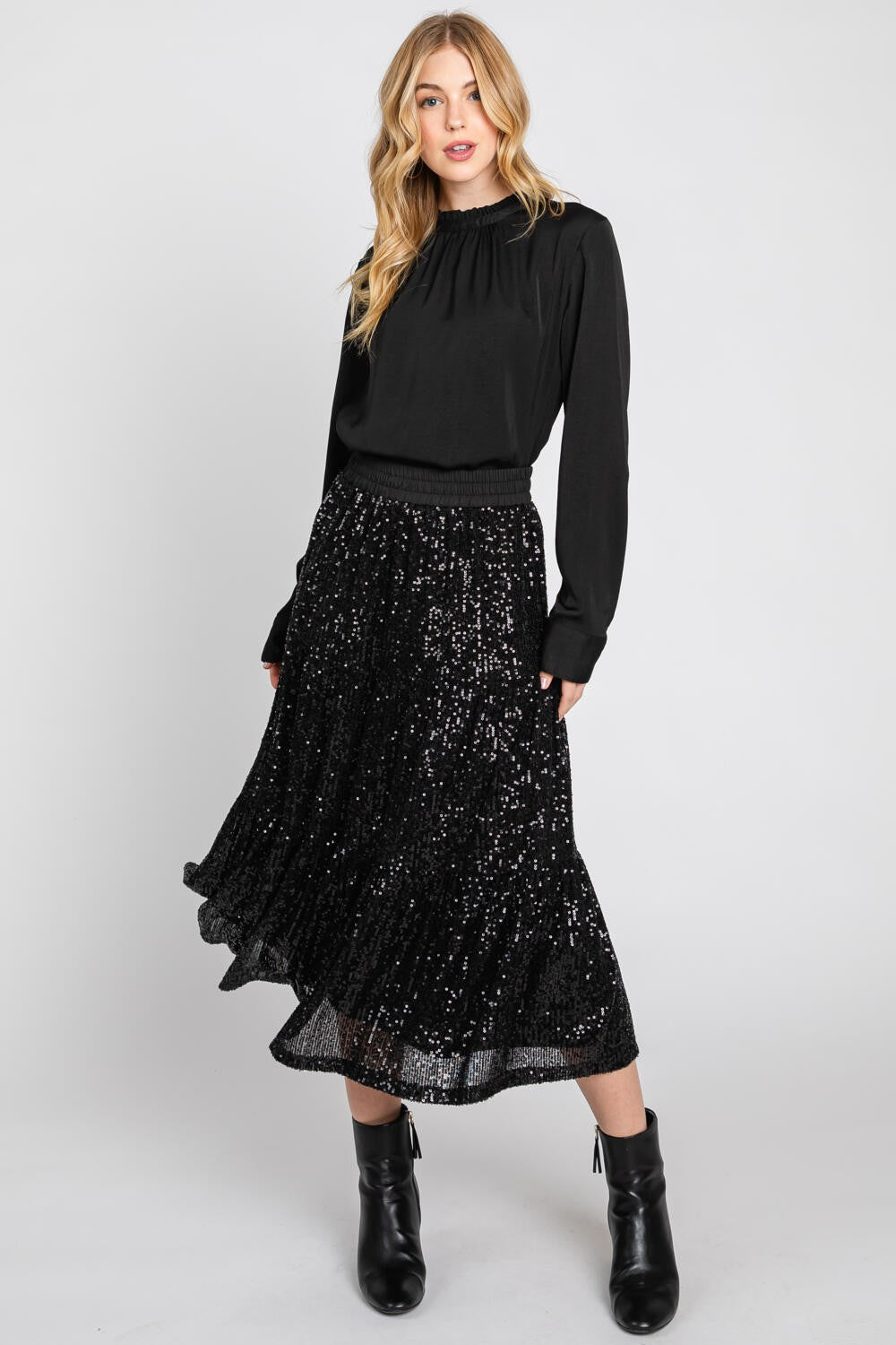 Sequin Midi Skirt