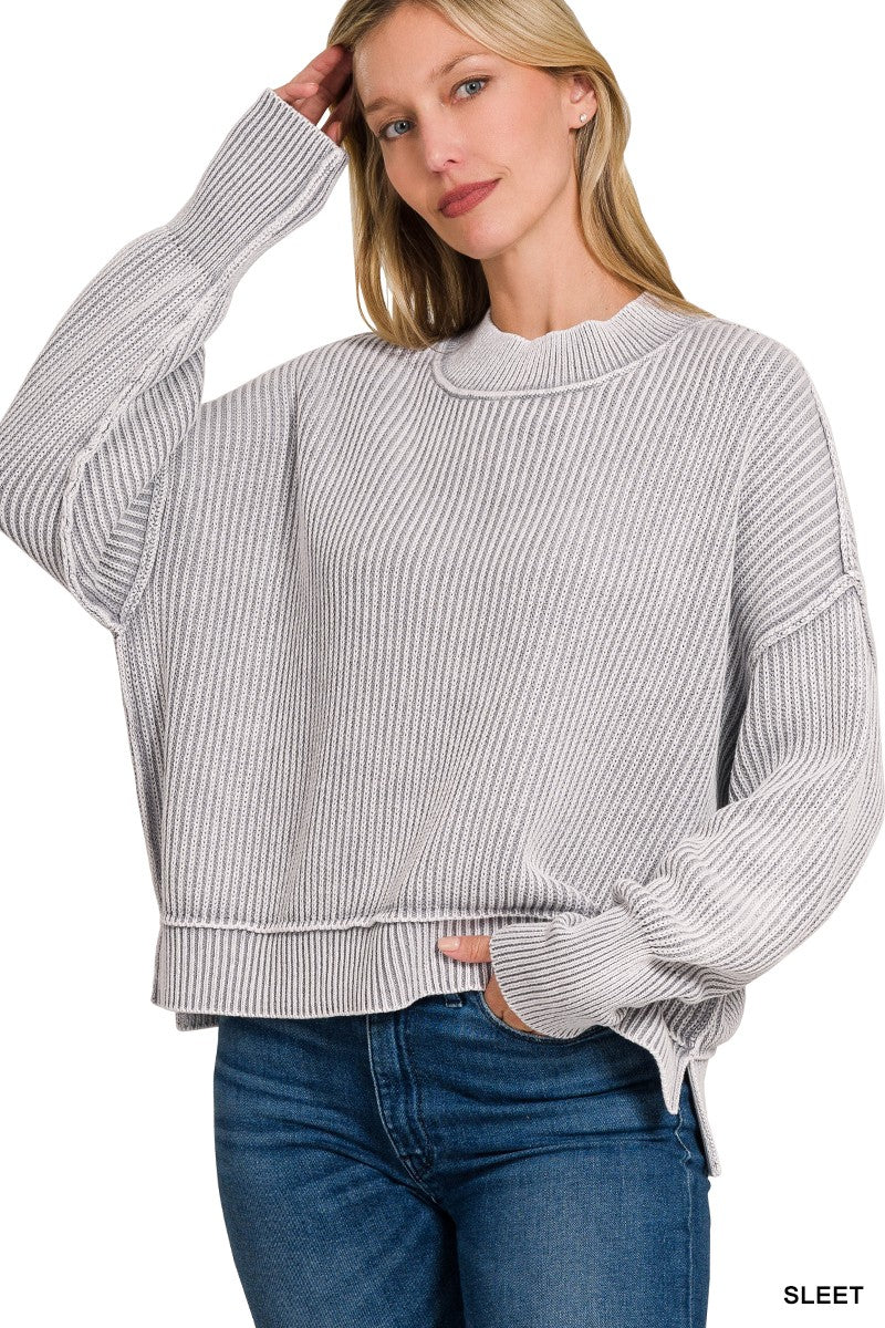Stone Cotton ribbed sweater