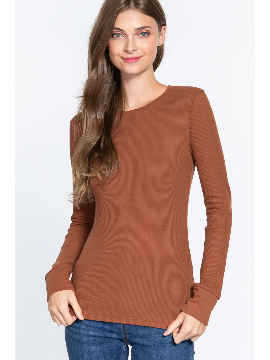 Baked Clay Fitted Long Sleeve