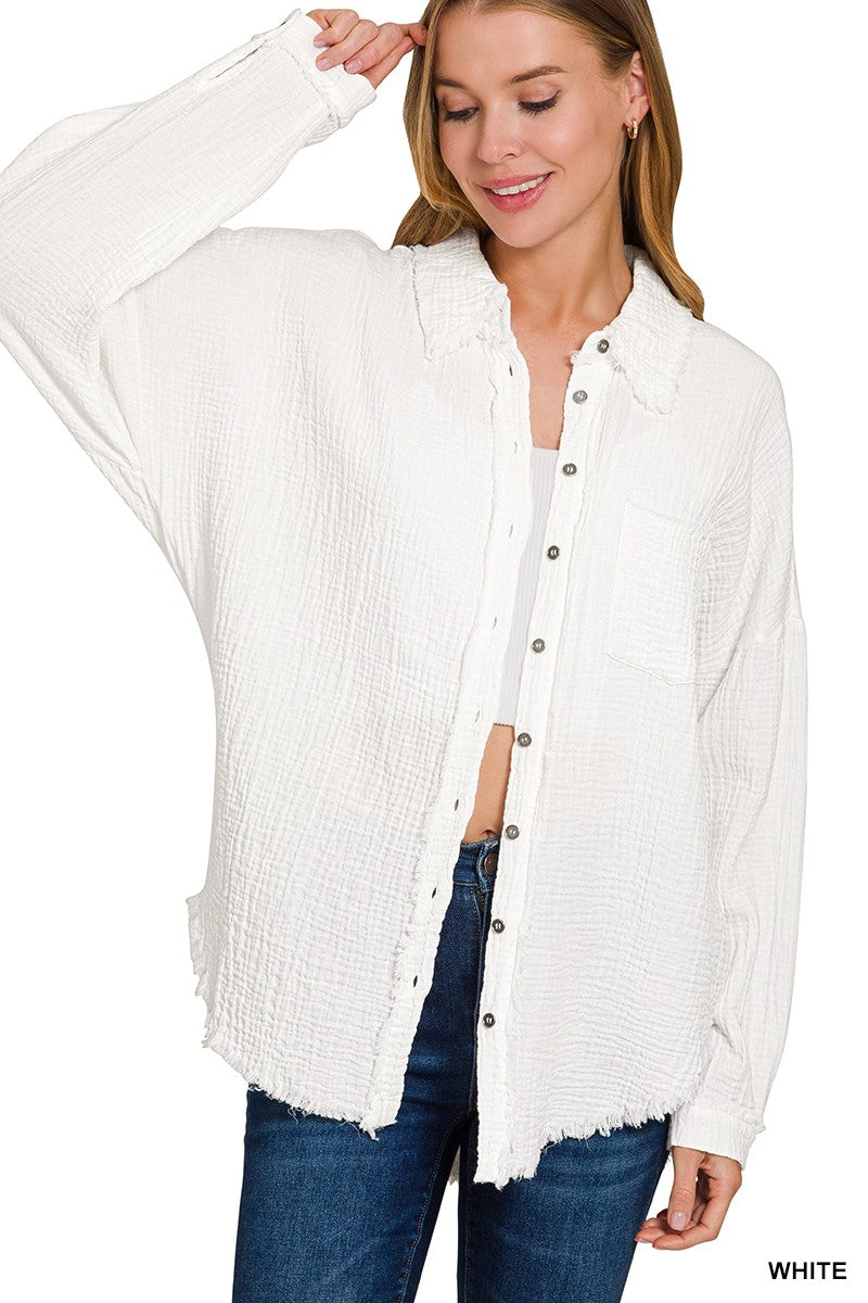 Ivory Cotton Button Down