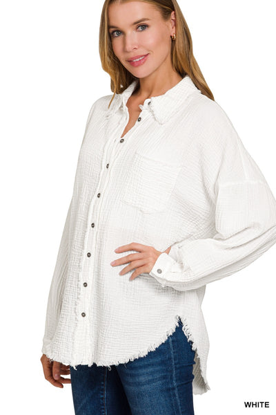 Ivory Cotton Button Down