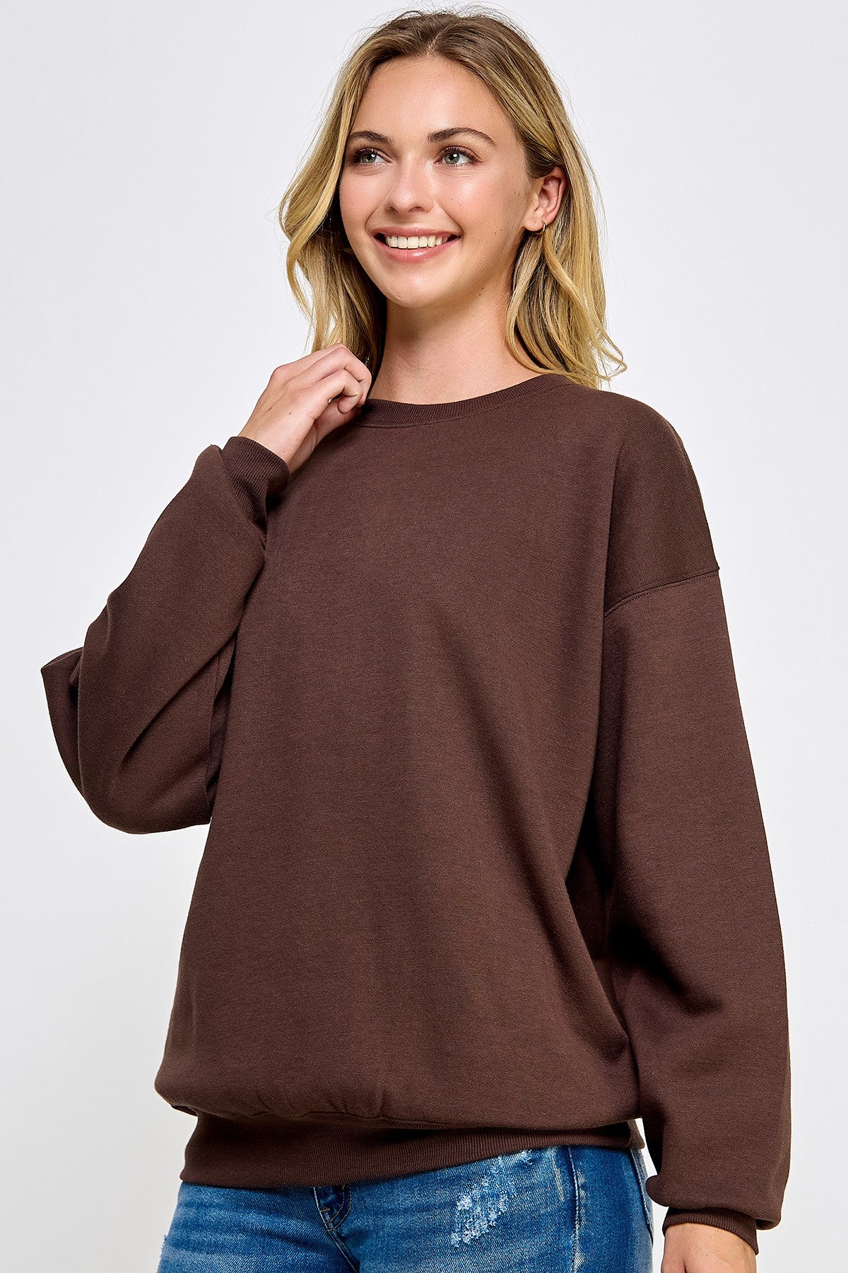 Fleece Relaxed Fit Crew Neck