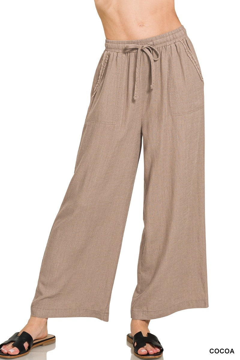 Mocha Linen Blend Lounge Pants