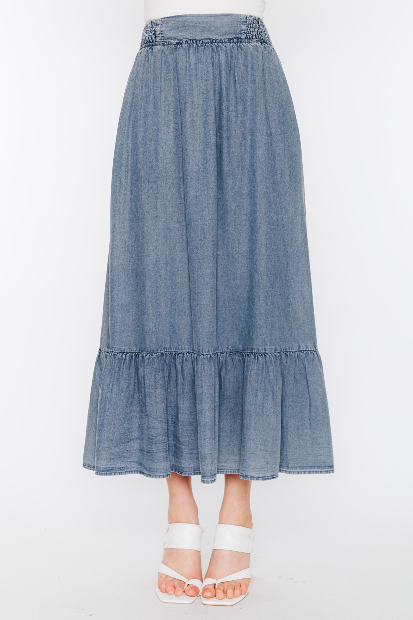 Tencel Denim Midi Skirt