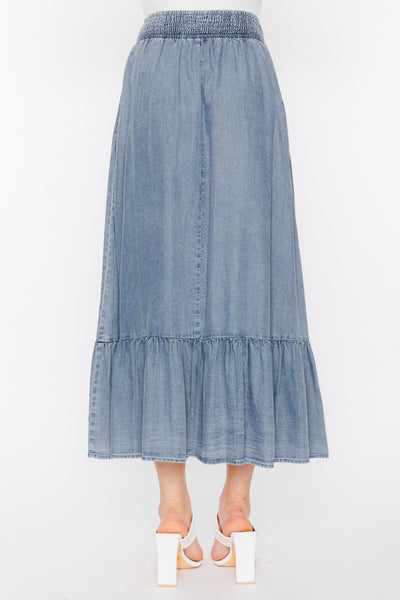 Tencel Denim Midi Skirt