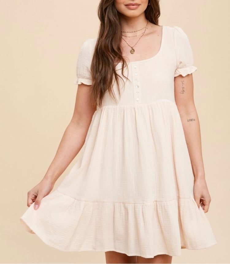 Buttercream Babydoll Cotton Dress