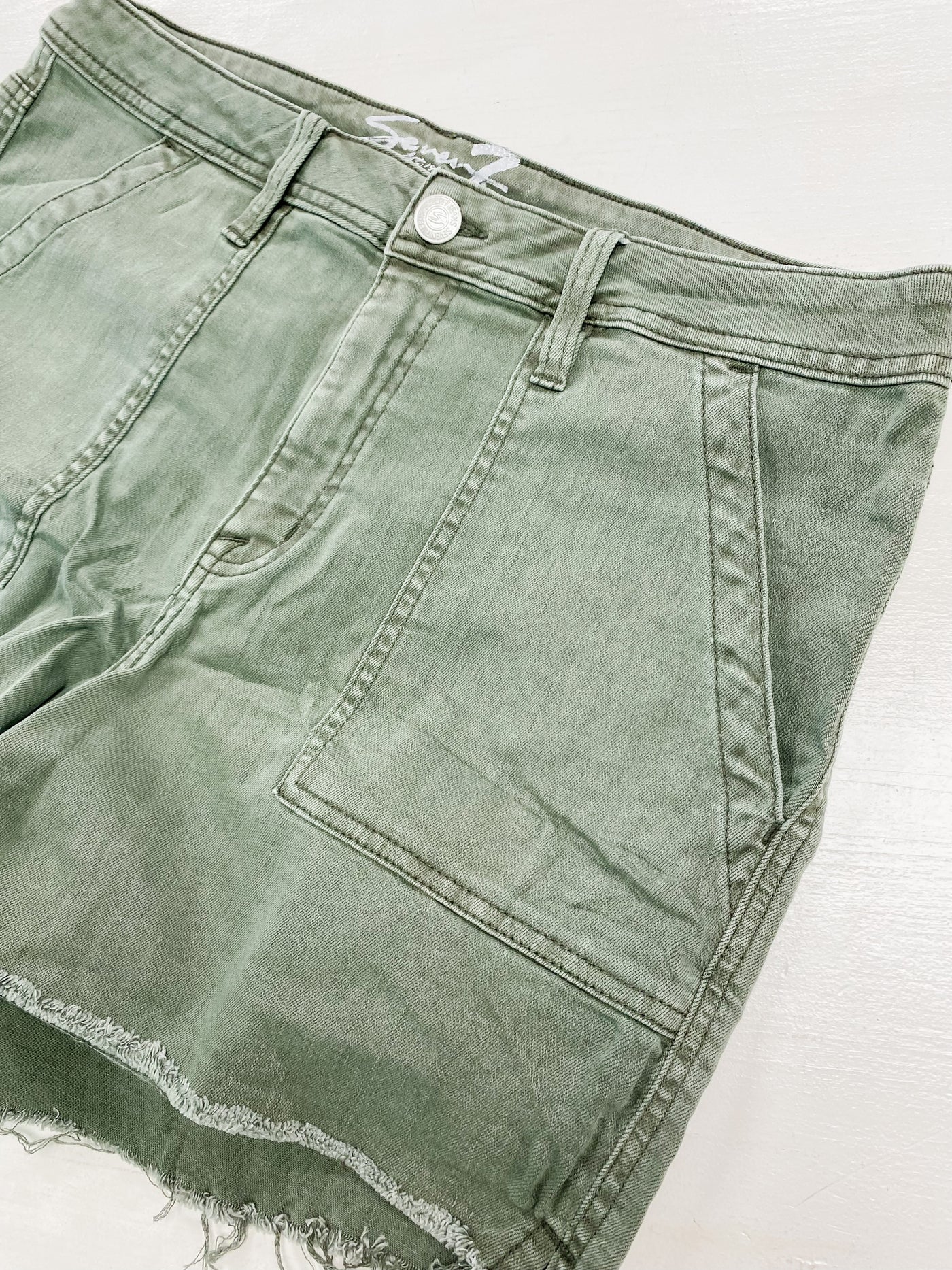 Seven Jeans Olive Denim Shorts