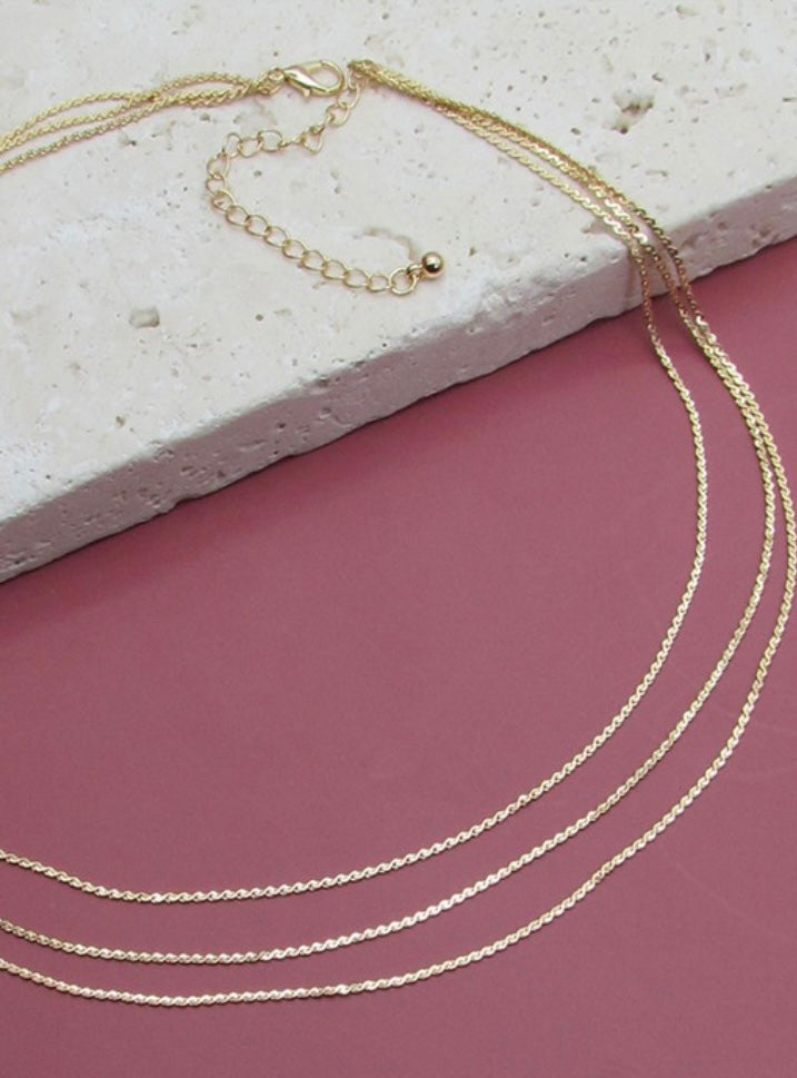 Triple Layer Thin Necklace