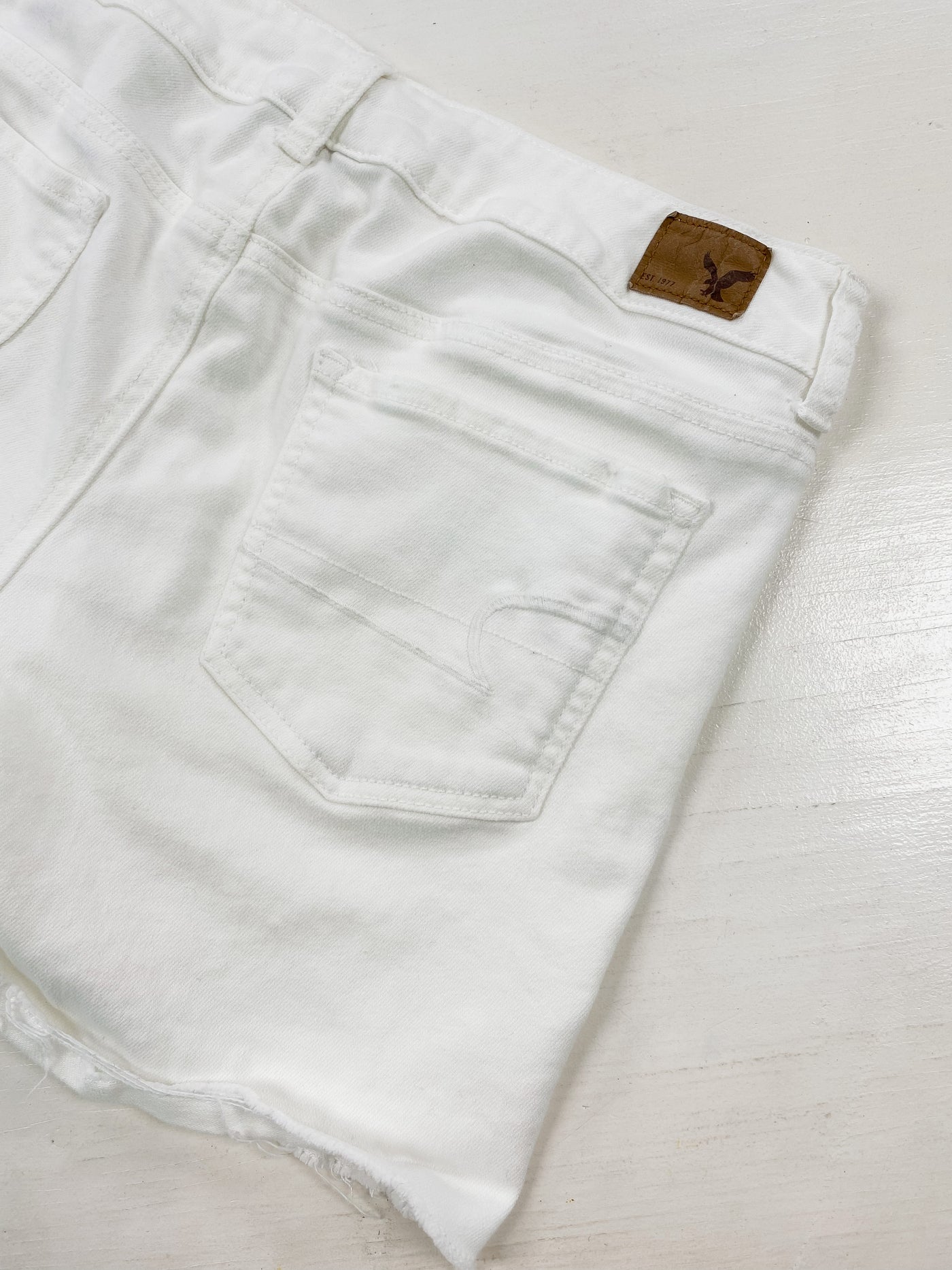 American Eagle Stretchy White Denim Shorts