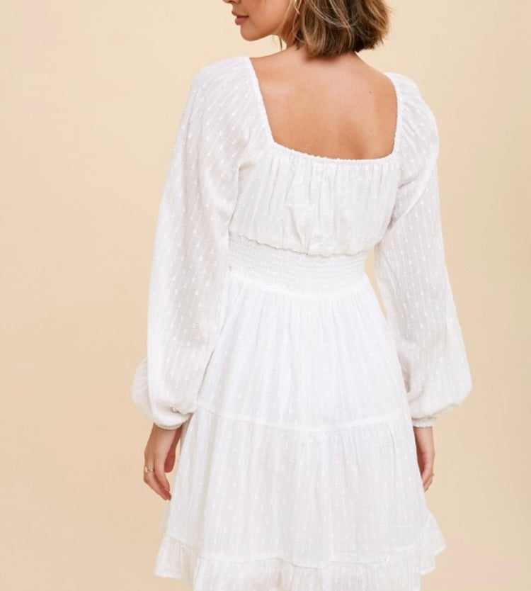 White Sunset Long Sleeve Dress