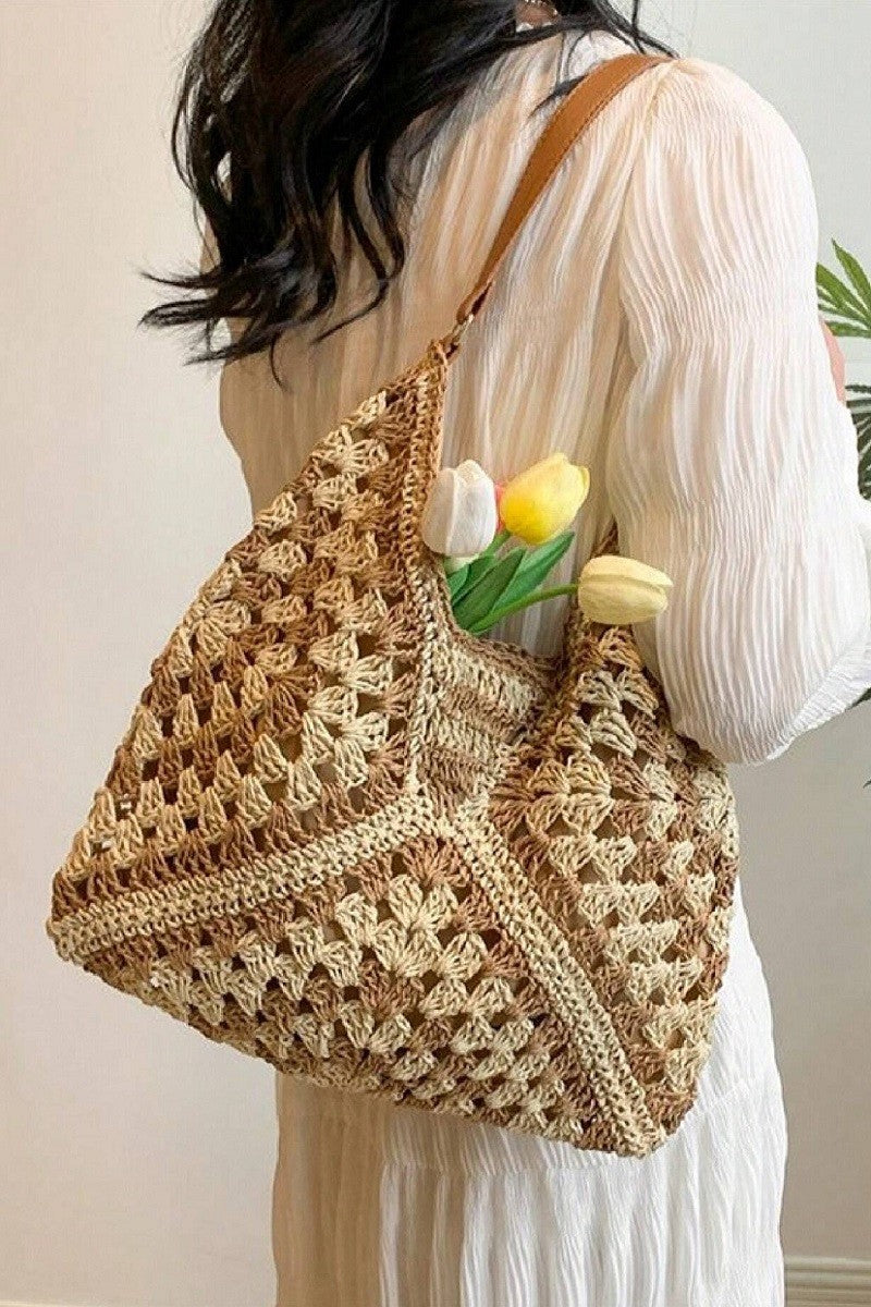 Vintage Style Woven Shoulder Bag