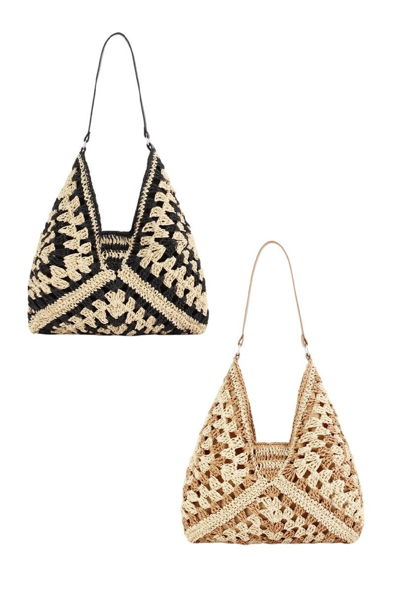 Vintage Style Woven Shoulder Bag