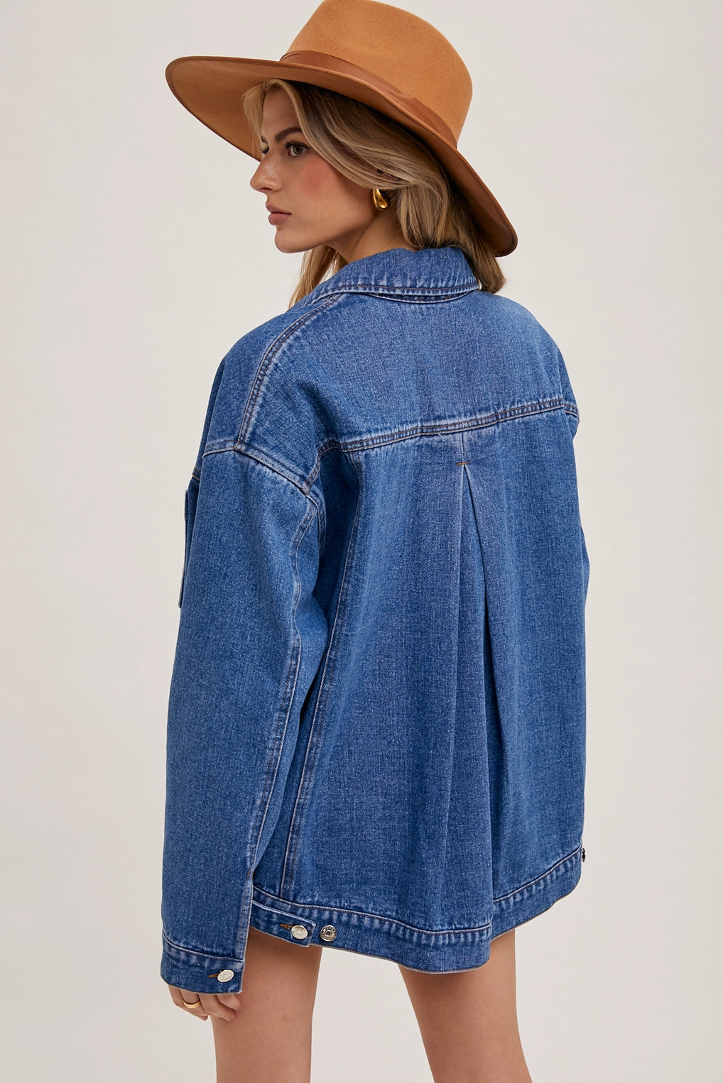 Denim Oversized Button Down Jacket