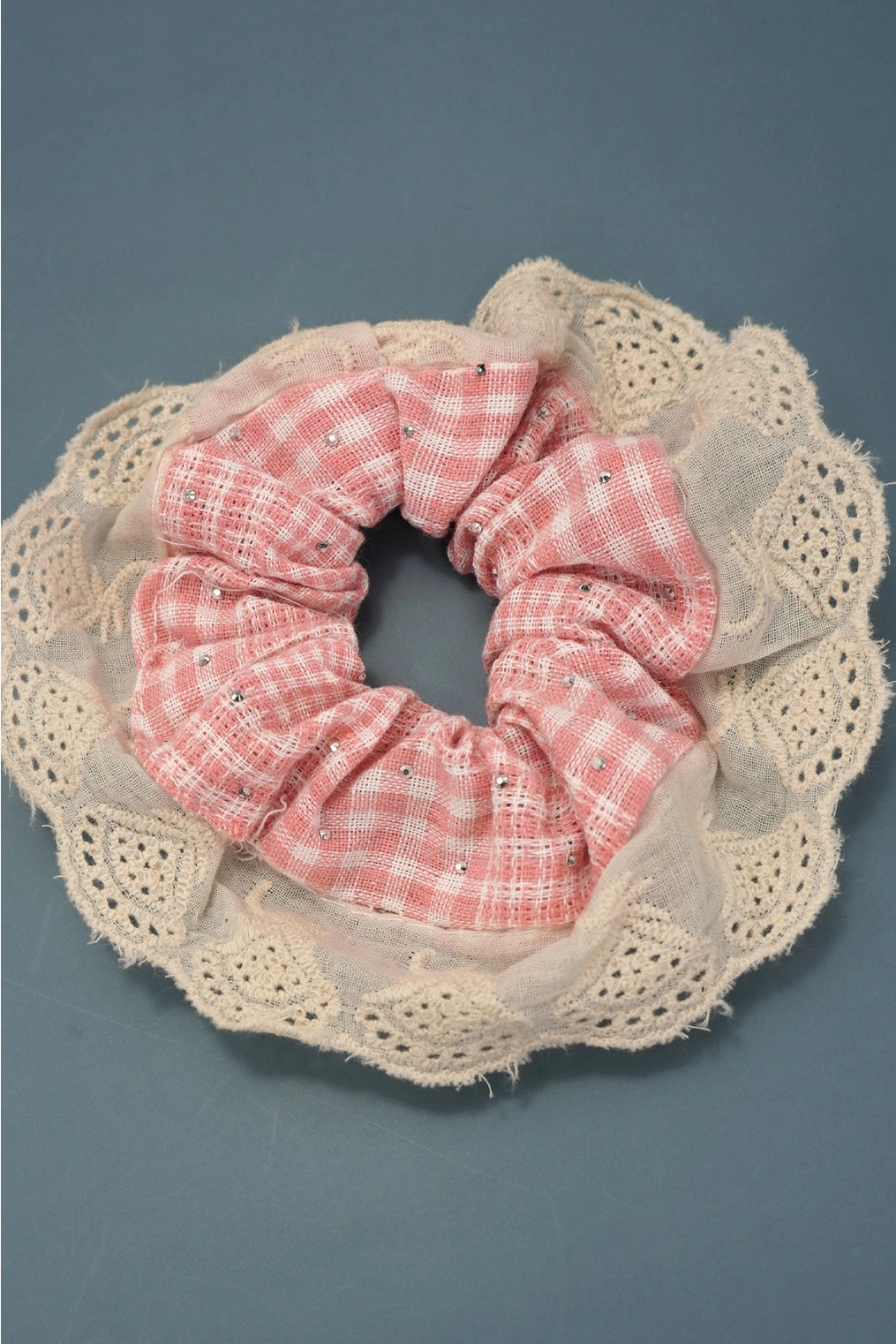 Checker Lace Scrunchie