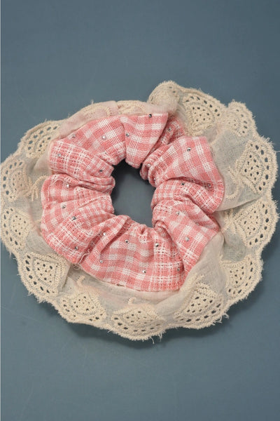 Checker Lace Scrunchie